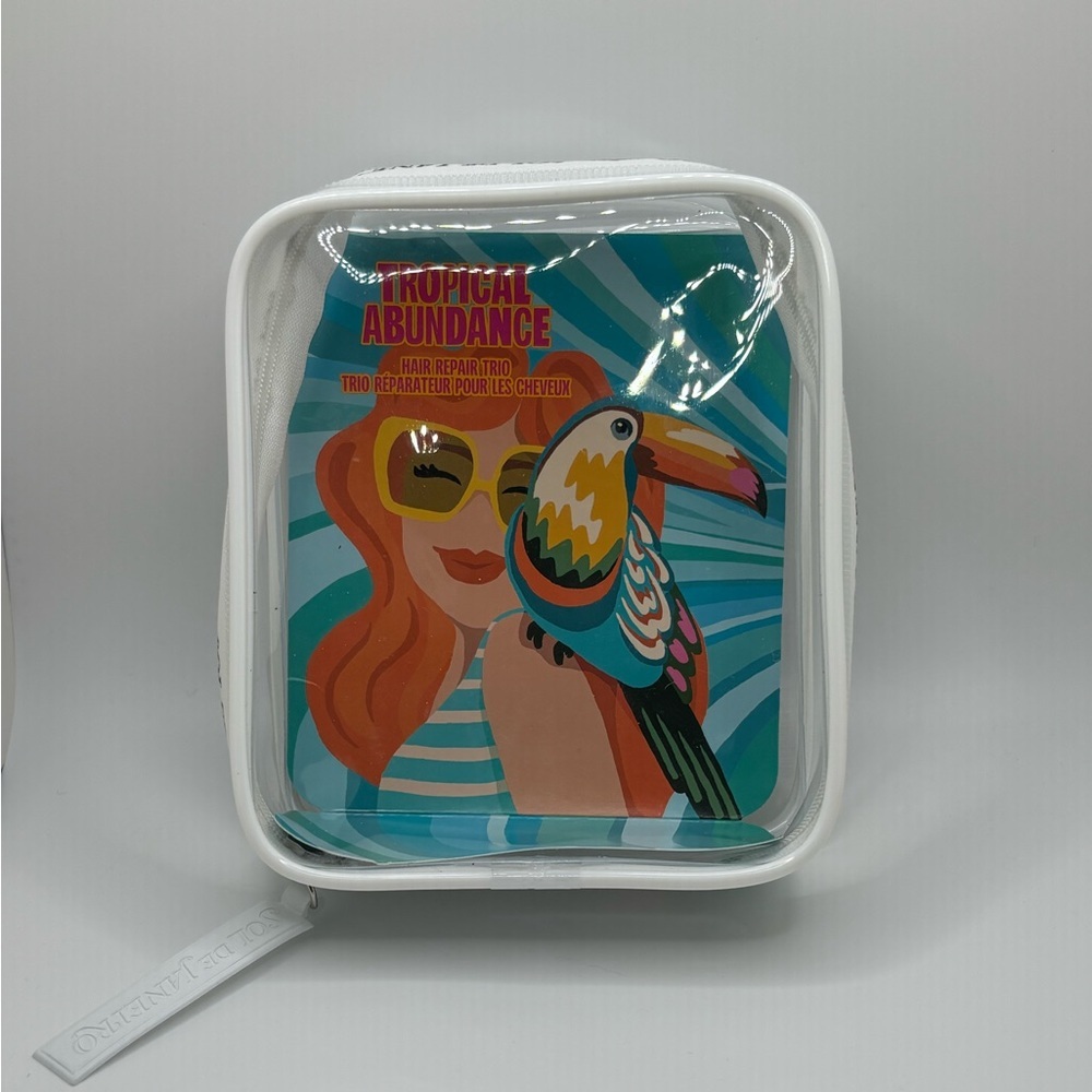 Sol de Janeiro Clear Cosmetic Bag with White Trim